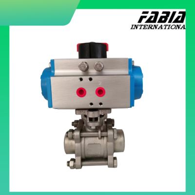 Pneumatic Ball Valve Air Actuated   Stainless Steel  Tooth Two Way Internal