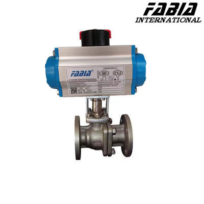 DN40 Industrie-Pneumatikflansche CF8 Kugelventil Hochdruck zwei Stück